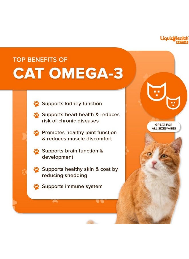 LIQUIDHEALTH Liquid Health Pets Purr-Fection Omega 3 Fish Oil for Cats - Liquid Omega 3 for Cats with EPA+DPA+DHA, Cat Omega 3 Supplement May Reduce Itching, Support Joint, Immunity, Brain, Heart Health (3 Pack)  - Image 3