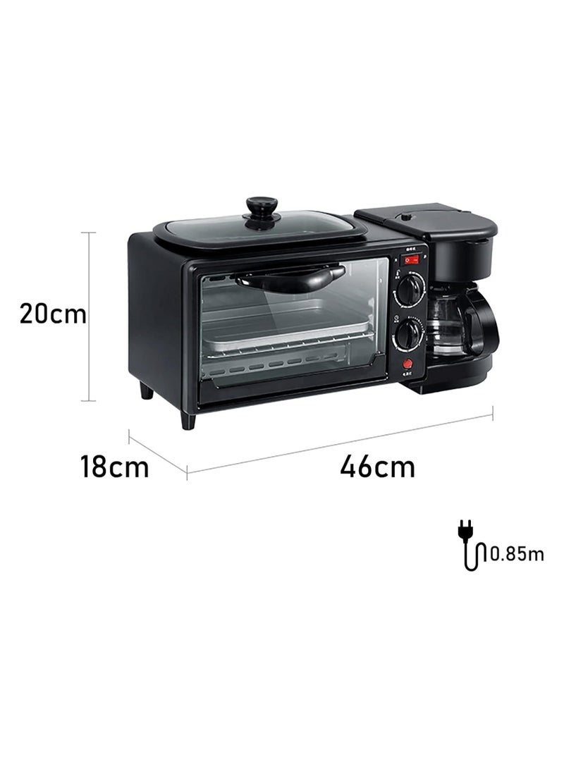 3-in-1 Breakfast Station – Multifunction Electric Toaster Oven, Drip Coffee Maker, and Frying Pan Combo for Bread, Pizza, and Full Breakfasts  - Image 2