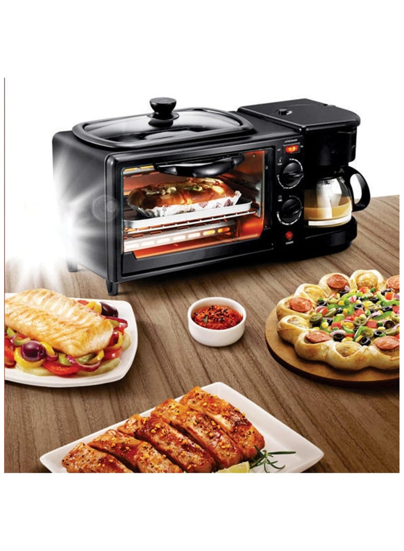 3-in-1 Breakfast Station – Multifunction Electric Toaster Oven, Drip Coffee Maker, and Frying Pan Combo for Bread, Pizza, and Full Breakfasts  - Image 5