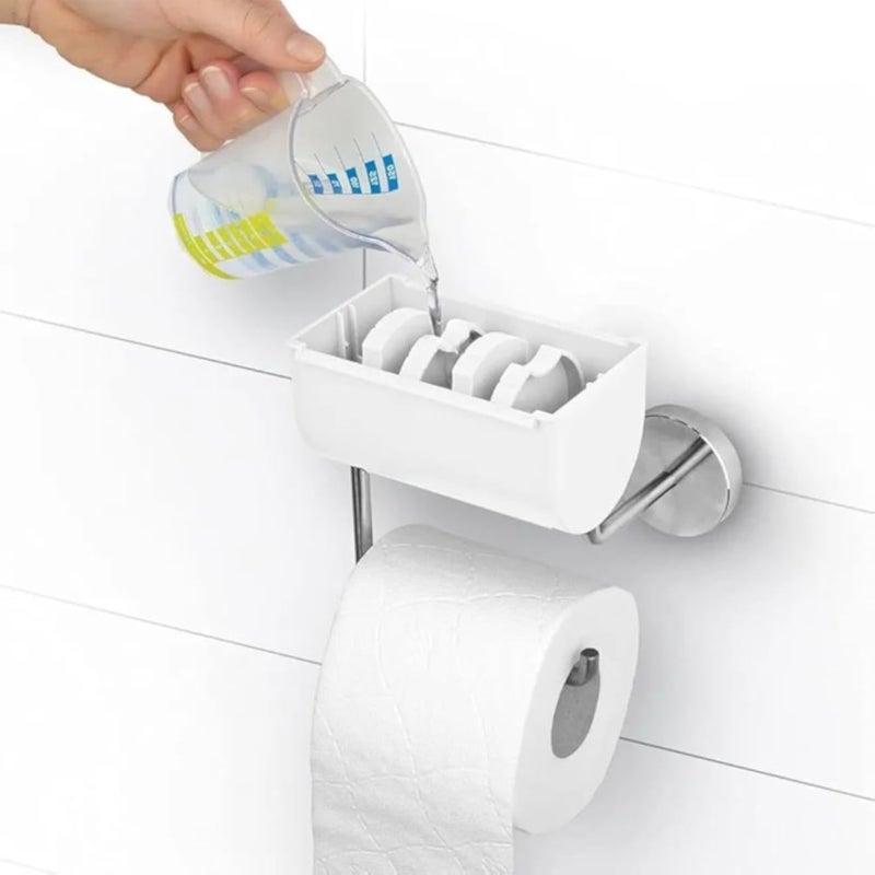 حامل ورق التواليت - إكسسوار أنيق مقاوم للماء للحمام مزود بآلية لف سهلة الاستخدام، وخيارات ألوان زاهية، مصنوع من الأكريليك المتين والفولاذ المقاوم للصدأ