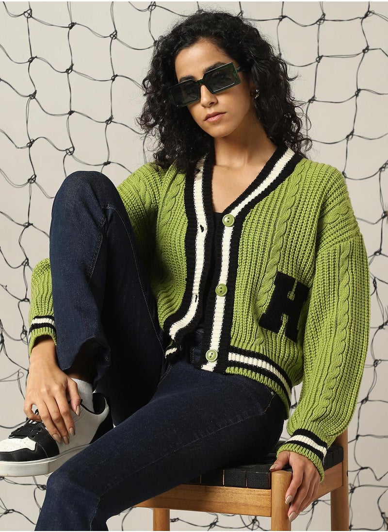 Hubberholme Women's Multicoloured 100% Acrylic Solid Regular Fit Sweater  - Image 1