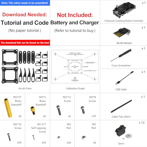 FREENOVE Quadruped Robot Kit (Compatible with Arduino IDE), Walking Crawling Twisting, App Remote Control, Servo STEM Project - Image 2