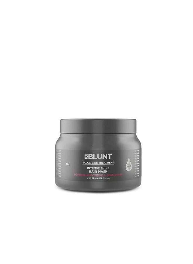 BBLUNT Intense Shine Hair Mask with Rice & Silk Protein for Softer, Smoother & Shinier Hair - 250 g