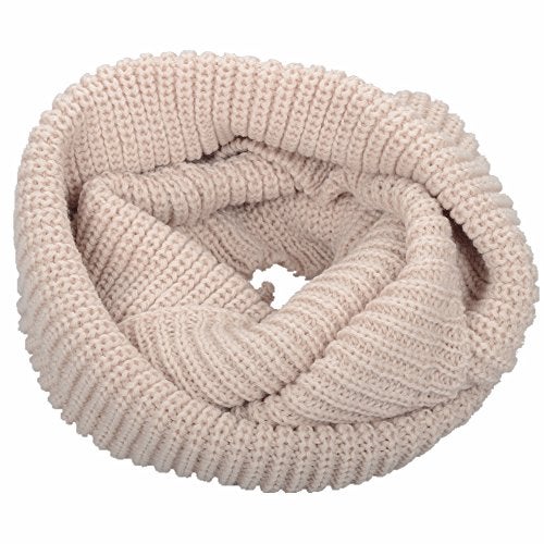 NEOSAN Womens Thick Ribbed Knit Winter Infinity Circle Loop Scarf Khaki - Image 2