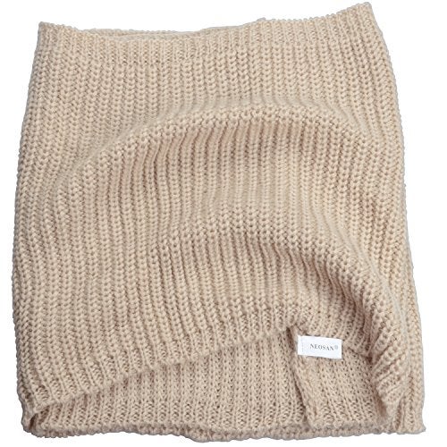 NEOSAN Womens Thick Ribbed Knit Winter Infinity Circle Loop Scarf Khaki - Image 3