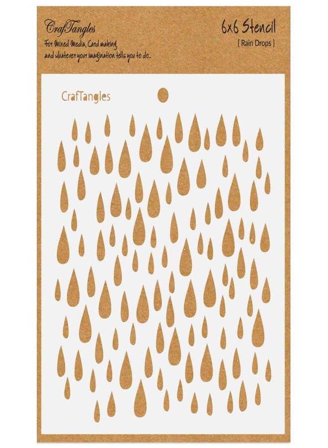 CrafTangles Art and Craft Stencil - Raindrops, 6x6 inch, Reusable, use for DIY Painting on Canvas, Fabric, Cloth, Paper, Glass, Furniture, Wall, Mixed Media and Decoupage, 1Pc, CTCS88