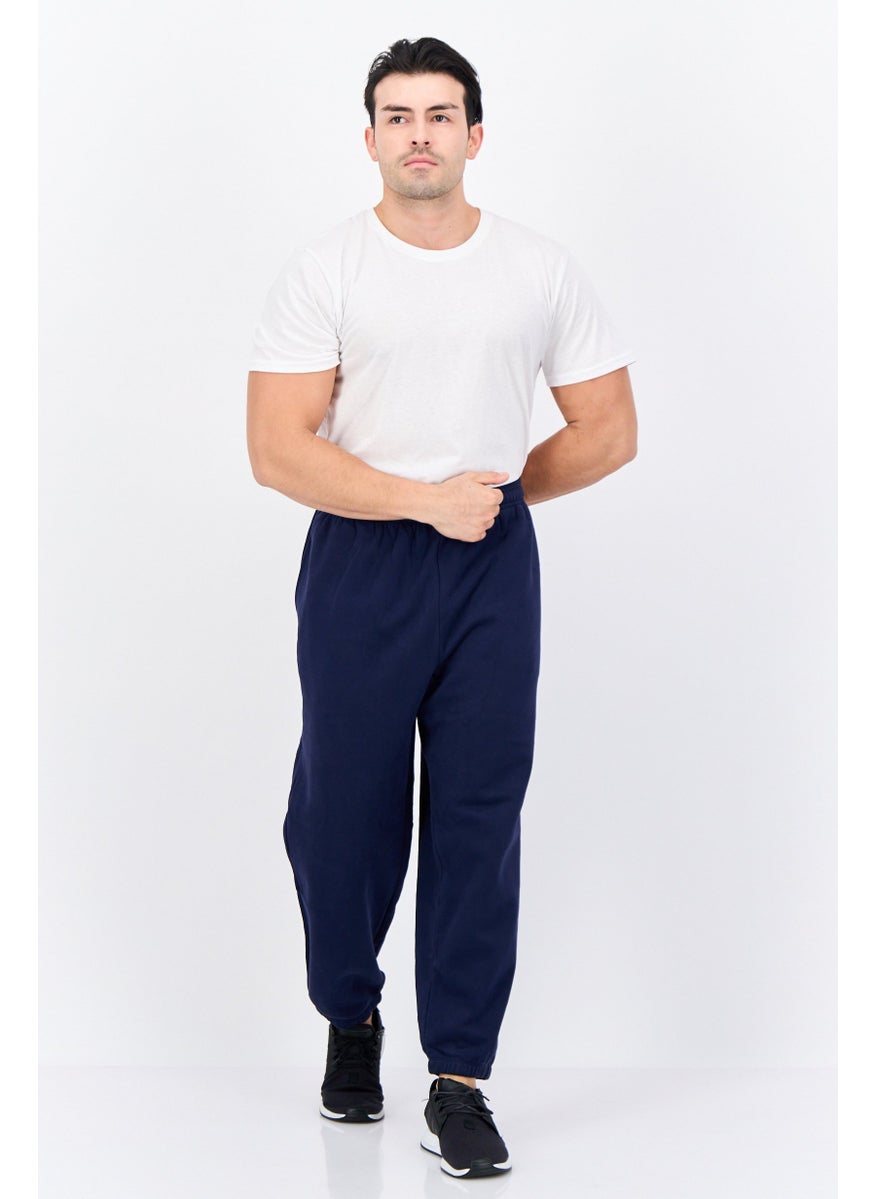 GAP - Men Regular Fit Plain Jogger Pants, Navy Blue - Image 1