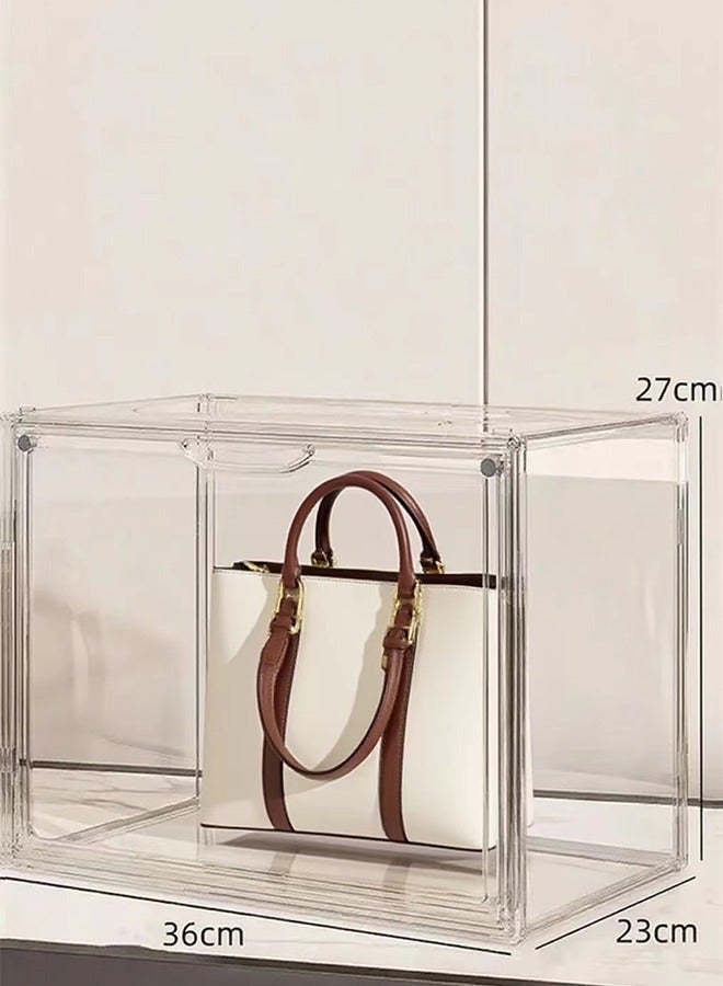 Generic Fully transparent storage box, bag, shoes, clothes, storage box, side-opening magnetic suction simple plastic figurine box, shoe cabinet folding shoe rack  - Image 2