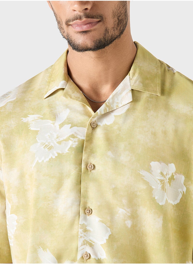 Iconic Iconic All-Over Print Shirt with Camp Collar and S  - Image 3