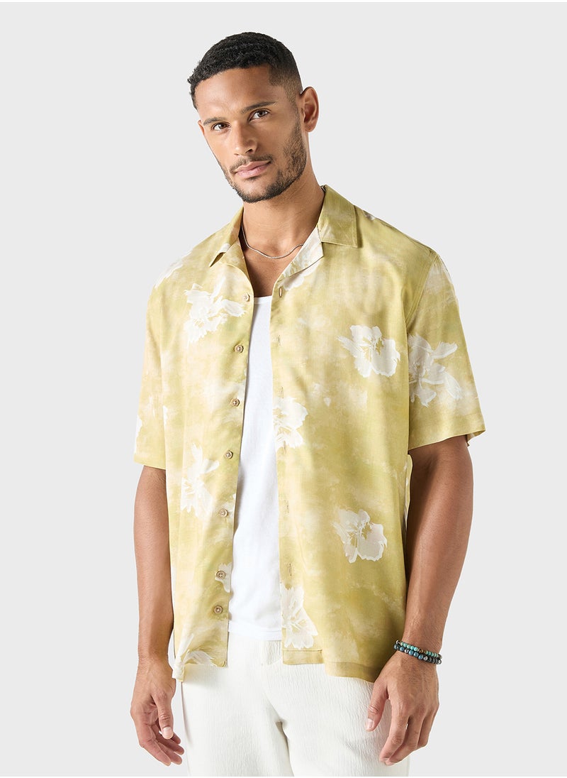 Iconic Iconic All-Over Print Shirt with Camp Collar and S  - Image 1