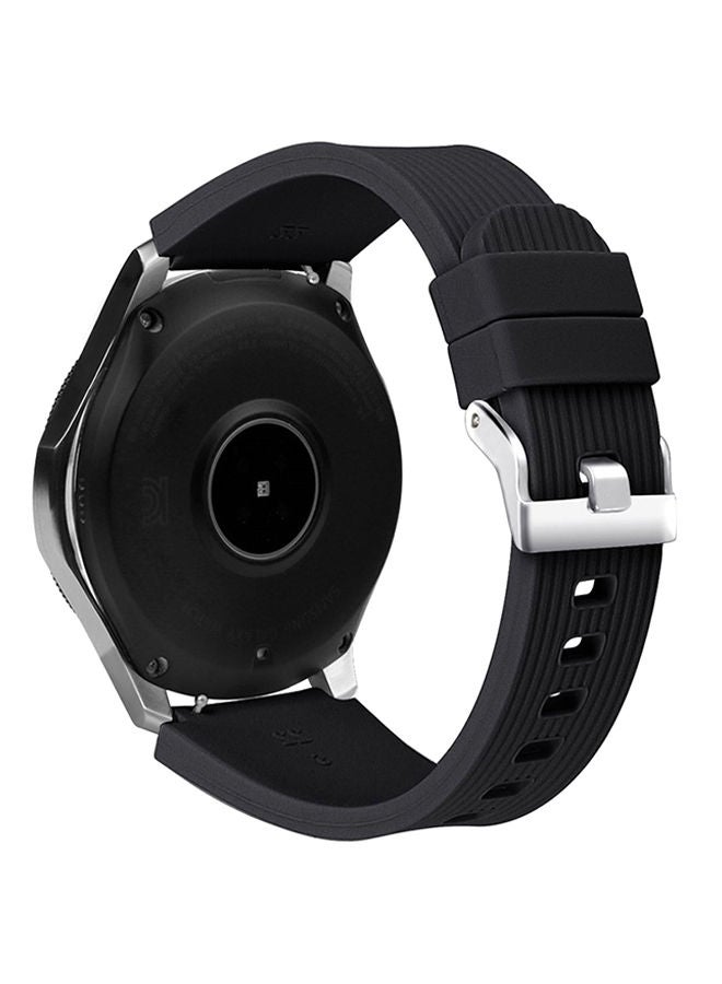 NIBEMINENT Replacement Strap For Samsung Galaxy Watch 46 mm 46millimeter Black/Silver - Image 2