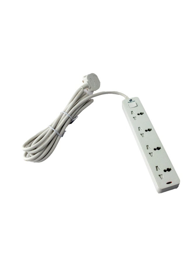 Home Care HC6124BW 4-Way Extension Board with 3 Meter Cable, Fire-Resistant Material & Safety Cover High Quality Power Strip for Home & Office (13A, 250V, 3250W Max) - Image 1