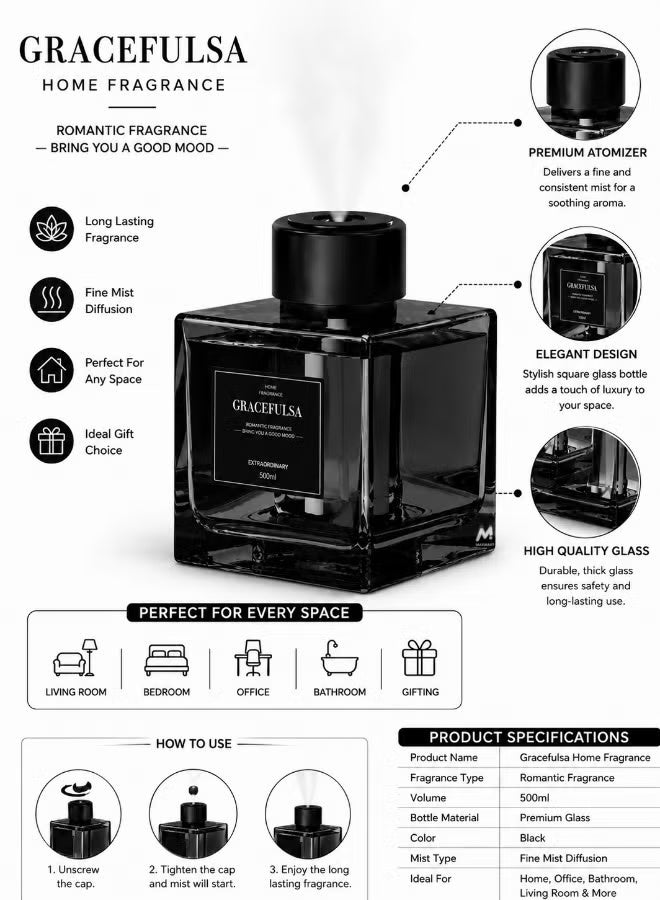 ELTRAZONE 500ml Glass Aromatherapy Aroma Diffuser for Home, Office, Bedroom, Living Room - Image 5