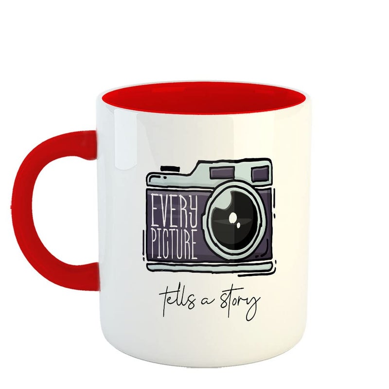 Happu Happu Printed Ceramic Coffee Mug Photography Designs Every Picture Tells a Story1 Gifts for Photographer Editor Videographer Artist Gift for MensWomens Unique Gift 325 ML11Oz 5041RD  - Image 1