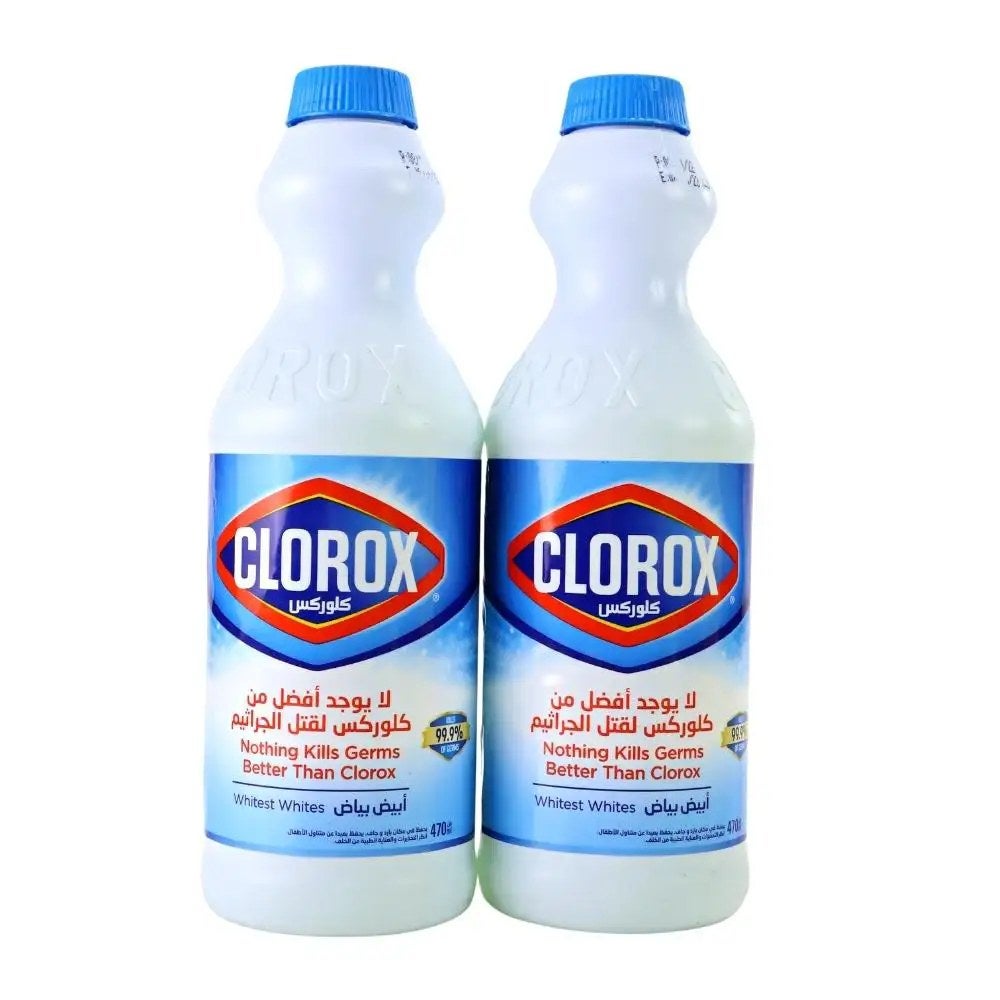 Clorox Original Household Cleaner, Clorox Original Liquid Bleach, Household Cleaner and Disinfectant, Kills 99.9% Germs and Viruses, 2 x 470 ml