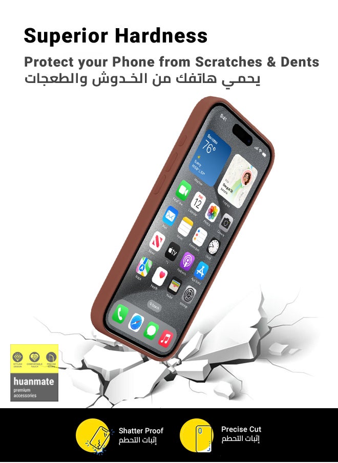 huanmate - Stylish Case Cover For Apple iPhone 15 Pro Max Brown - Image 1