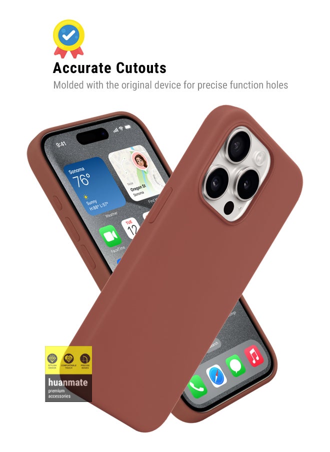 huanmate - Stylish Case Cover For Apple iPhone 15 Pro Max Brown - Image 1