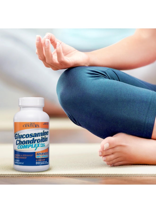 21st Century Glucosamine and Chondroitin, Advanced 3X Tablets, 80 Count - Image 4