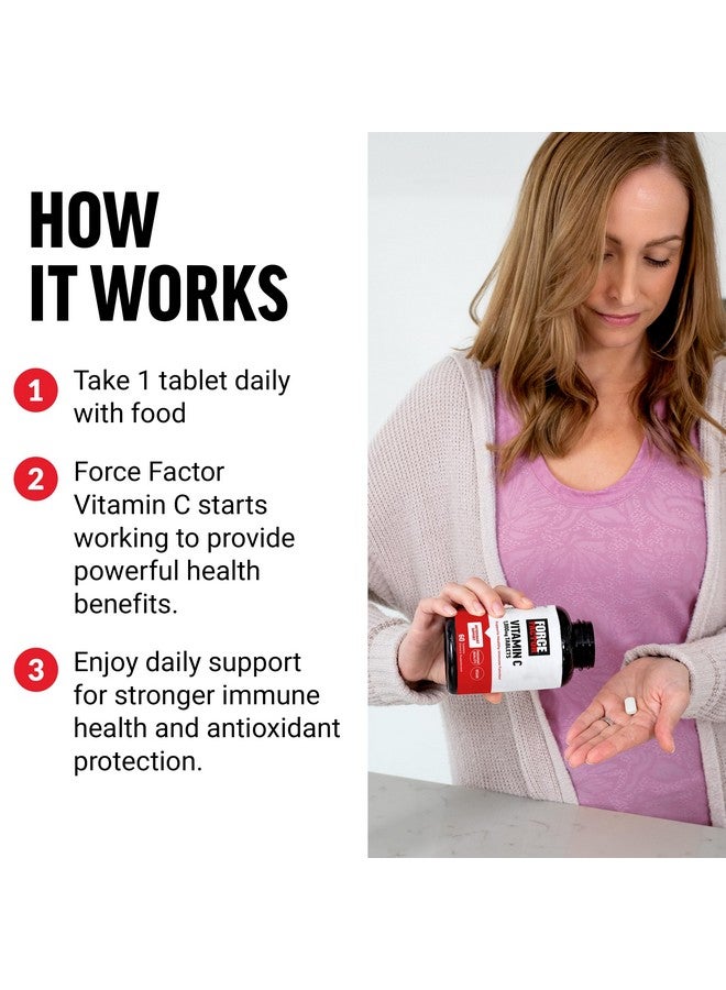 FORCE FACTOR Vitamin C 1000mg Immune Support Supplement, Vitamin C Supplement Immunity Vitamins Plus Antioxidant Support, Premium Quality, Vegan, 60 Vitamin C Tablets - Image 3