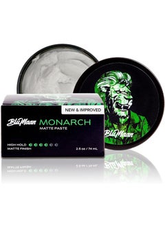BluMaan BluMaan Monarch Men’s Matte Paste - High Hold Matte Finish - Versatile, Easy To Apply, Weightless Control, Nourishing and Cleansing Hair Care Essential with Natural Ingredients 