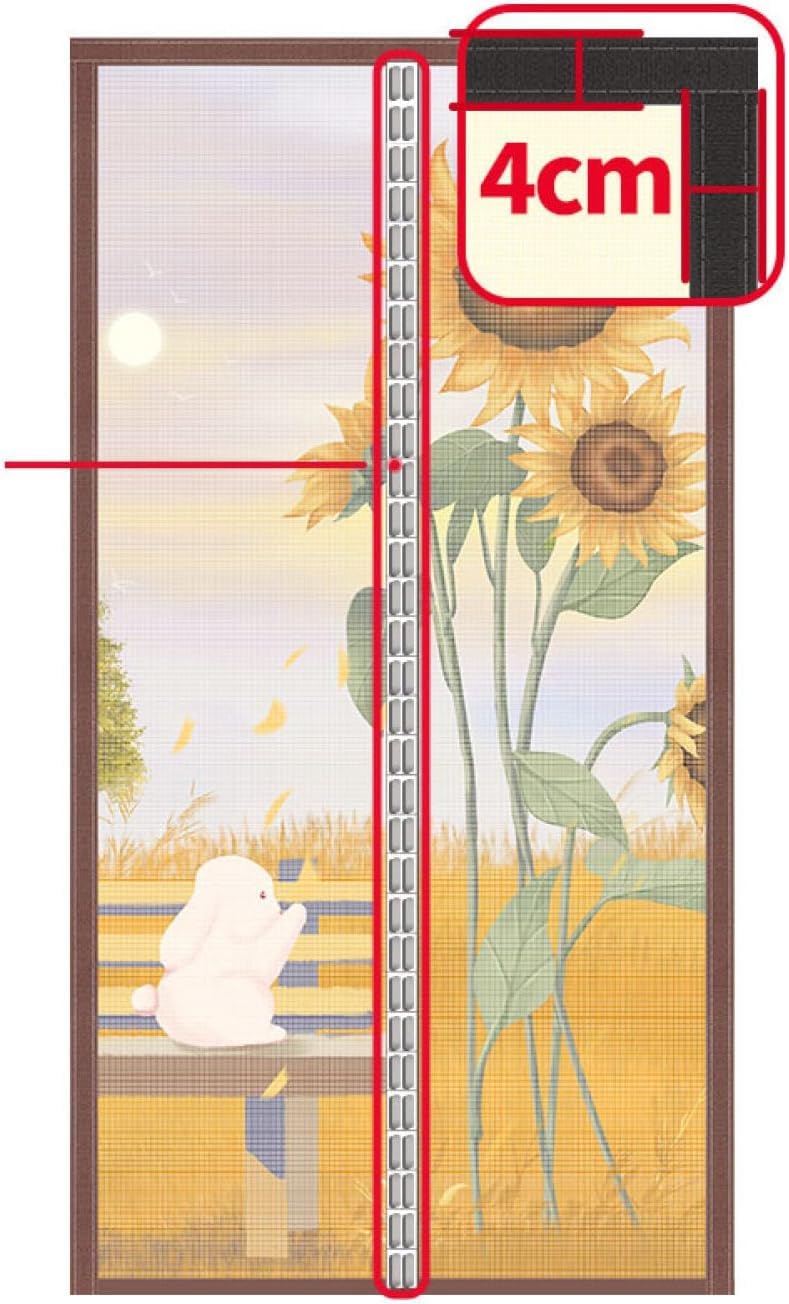 N2K2 ENTERPRISE Sun Flower Mosquito Net for Door Polyester Magnetic Curtain Auto Closing Insect Screen for All Door Types & Sizes with Self Adhesive Hook Tape (210 * 100cm) - Image 3
