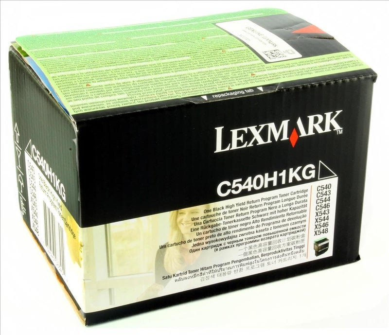 Lexmark C540H1KG High Yield Return Program Toner Cartridge - Black for C540 Series Printers