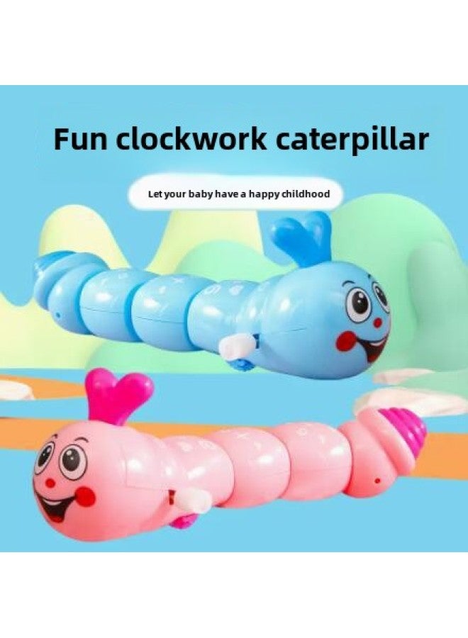 Clockwork Winding Animal Caterpillar Running Chain Baby Puzzle TikTok Net Red Toy Infant Gift-Color:Clockwork Caterpillar (color Mixed Hair)  - Image 1