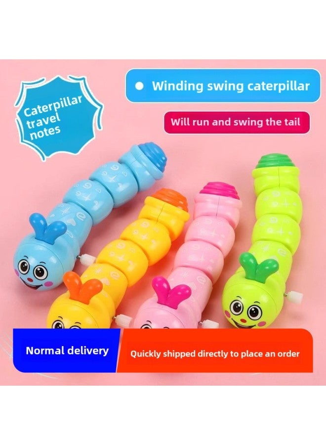 Clockwork Winding Animal Caterpillar Running Chain Baby Puzzle TikTok Net Red Toy Infant Gift-Color:Clockwork Caterpillar (color Mixed Hair)  - Image 2