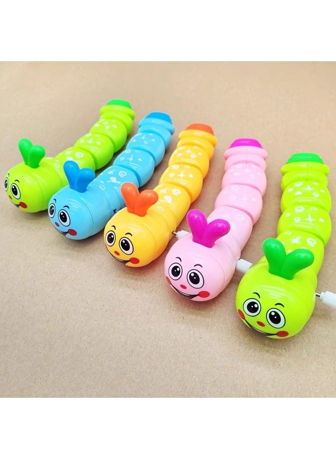 Clockwork Winding Animal Caterpillar Running Chain Baby Puzzle TikTok Net Red Toy Infant Gift-Color:Clockwork Caterpillar (color Mixed Hair)  - Image 4