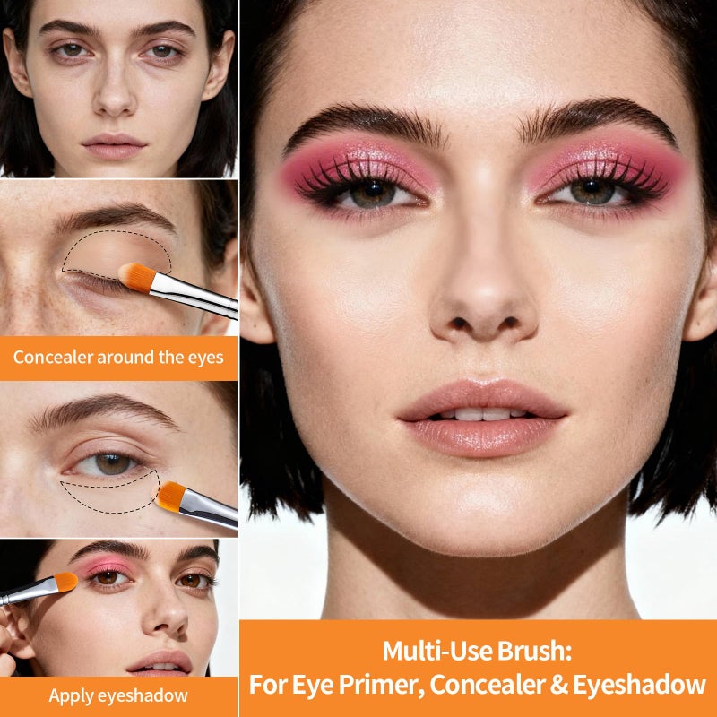 EIGSHOW Eye Shadow Primer Applicator Brush for Blending, Concealer, Professional Tools for Applying Cream, Liquid Shadows and Eye Primer Base with Vegan Bristles by EIGSHOW - Image 3