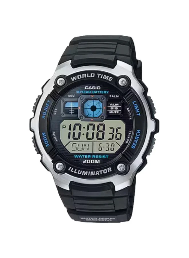 كاسيو Men's Digital Display Watch With Black Resin Strap - AE-2000W-1A