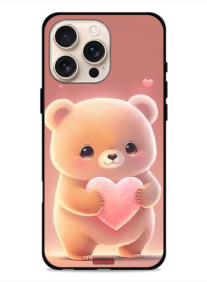 Tolwak Apple iPhone 16 Pro Protective Case Cover Cute Little Panda Holding Heart - Image 1