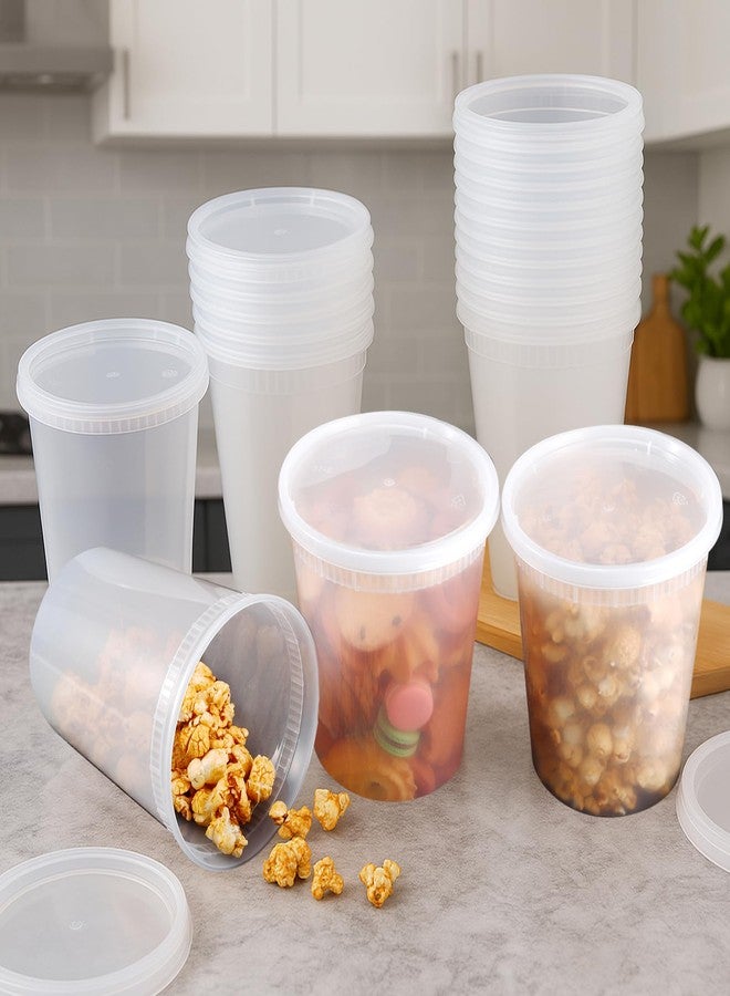 Cptoion 50 Pack 32 oz Deli Containers with Lids, Leakproof Plastic Food Storage Containers, Airtight Lids, Microwave & Freezer Safe, Stackable for Meal Prep and Takeout - Image 5