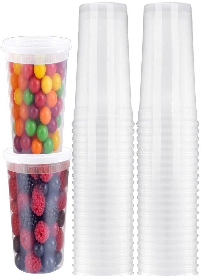 Cptoion 50 Pack 32 oz Deli Containers with Lids, Leakproof Plastic Food Storage Containers, Airtight Lids, Microwave & Freezer Safe, Stackable for Meal Prep and Takeout - Image 1