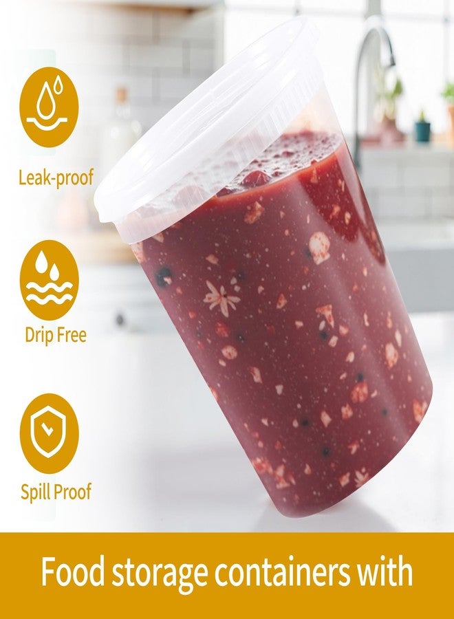 Cptoion 50 Pack 32 oz Deli Containers with Lids, Leakproof Plastic Food Storage Containers, Airtight Lids, Microwave & Freezer Safe, Stackable for Meal Prep and Takeout - Image 3