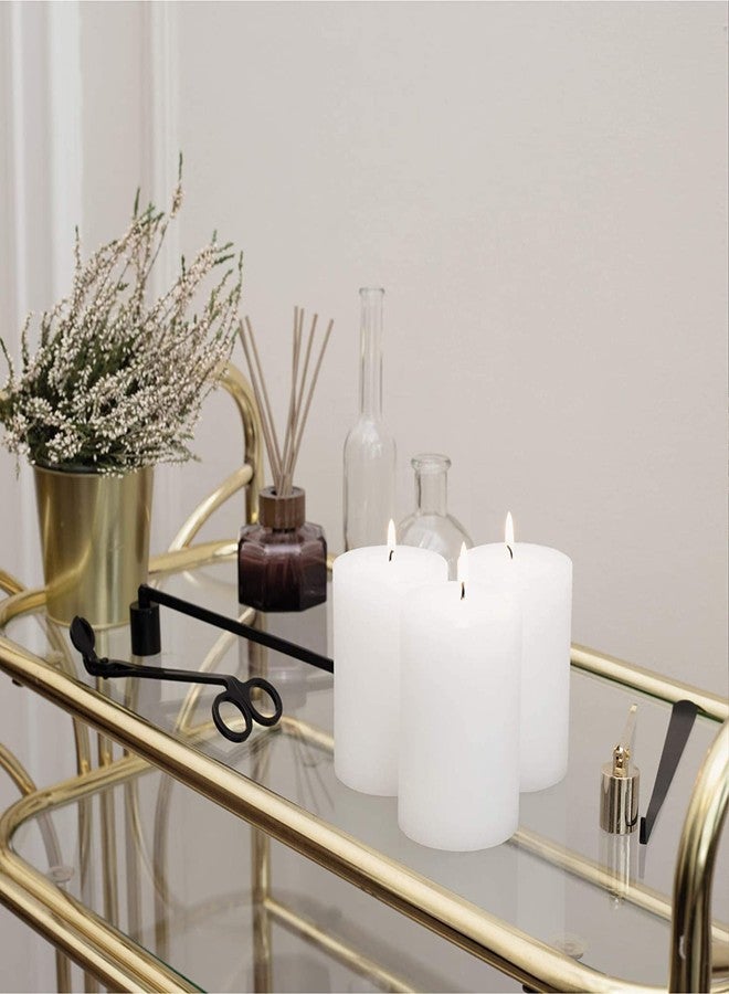 FIRSTROW First Row Aromatic Fables Scented Pillar Candle Set of 3 | Decorative Rustic Candles Natural Scented and No Drip Candles | Ideal for Wedding, Home Decor and Gifting (4x2.25 inch, White) - Image 2