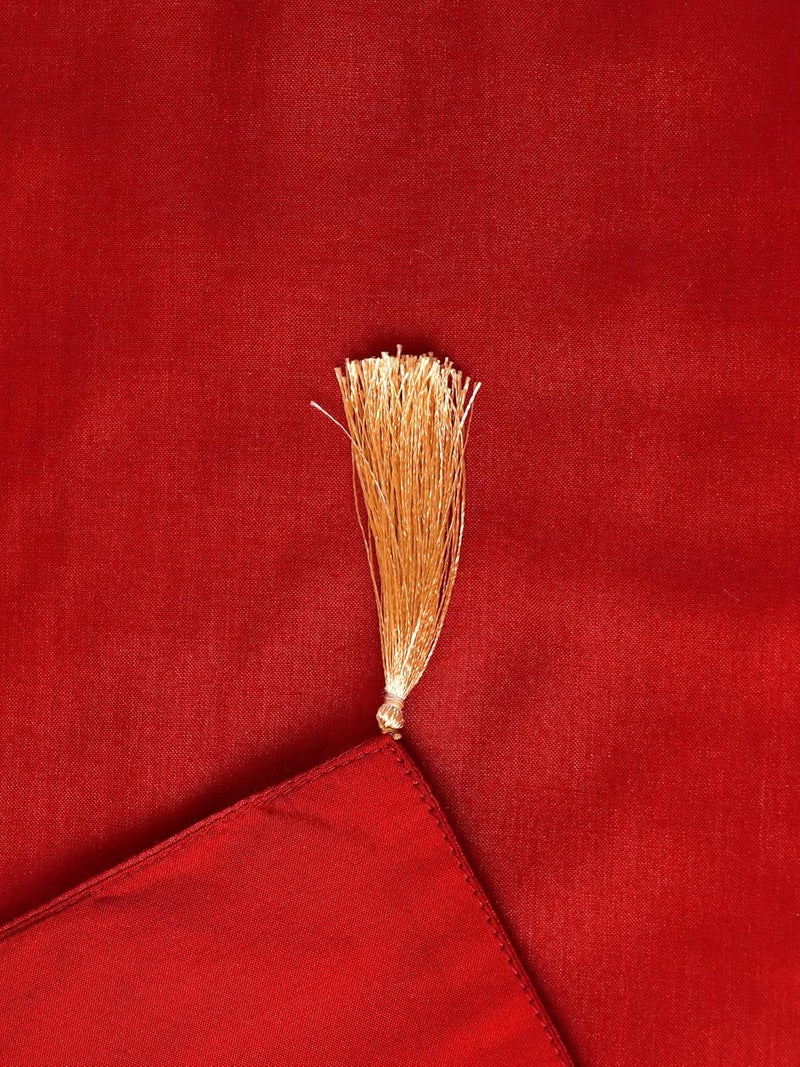 Zeba World Embroidered Table Runner with Tassels - Elegant Red Polyester Table Runner for 4 Seater / 6 Seater Dining Table - Stylish Living Room Decor Polyester Fabric Dining Living Space - Image 4