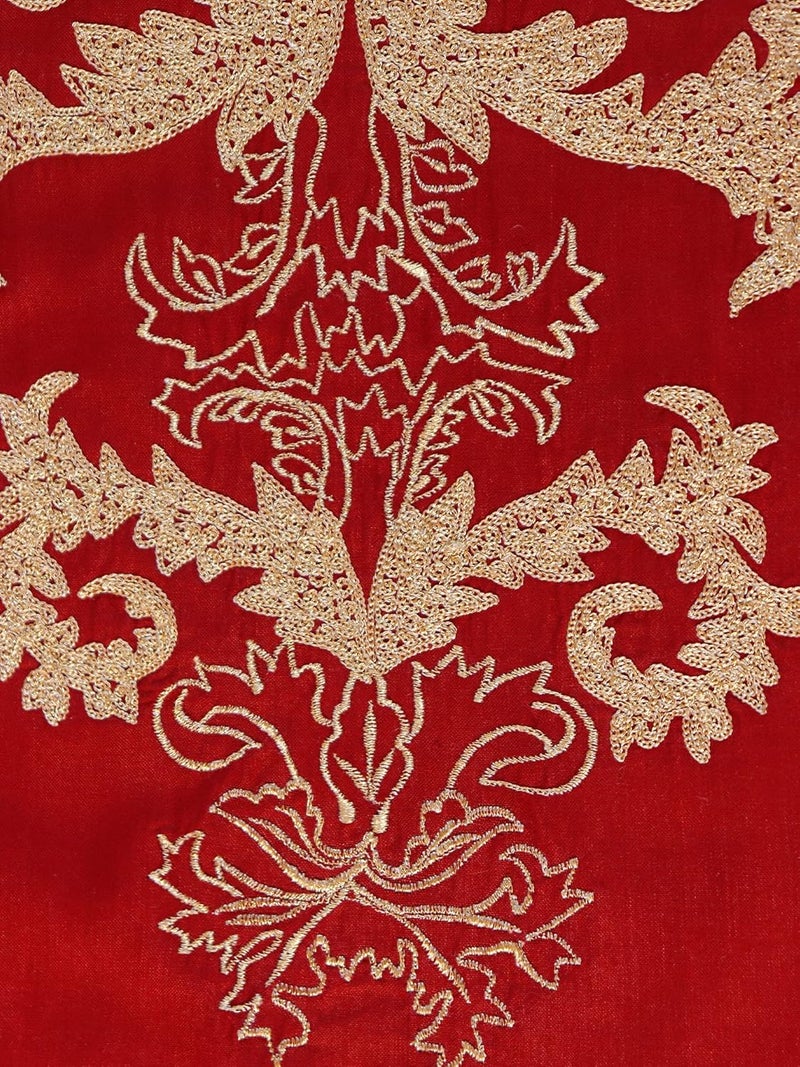 Zeba World Embroidered Table Runner with Tassels - Elegant Red Polyester Table Runner for 4 Seater / 6 Seater Dining Table - Stylish Living Room Decor Polyester Fabric Dining Living Space - Image 3