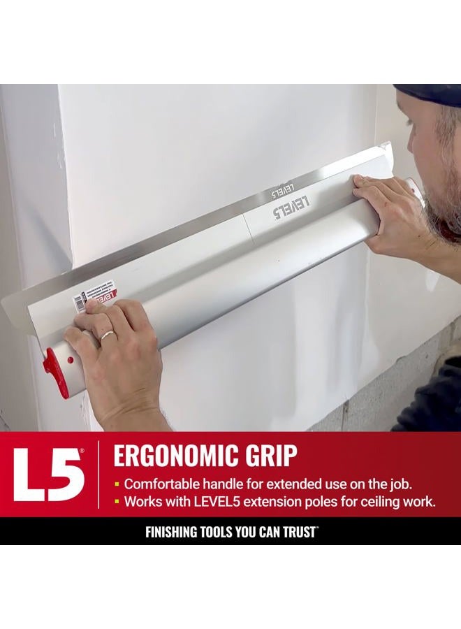 Level-5 LEVEL5 7" Skimming Blade | Smoothing/Knock-Down Knife | Extruded Aluminum & European Stainless Steel Construction | High-Impact End Caps | Sheetrock Drywall Gyprock Wall-Board Plasterboard | 4-907 - Image 5