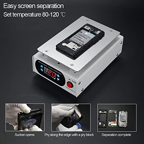 BAUSATZ Preheating Station for Mobile Heating Phone Screen Replacement Electric Heating Plate Electronic Heating Table Welder Hot Plate Microcomputer Constant Temperature 0-200℃ (US Plug) - Image 2