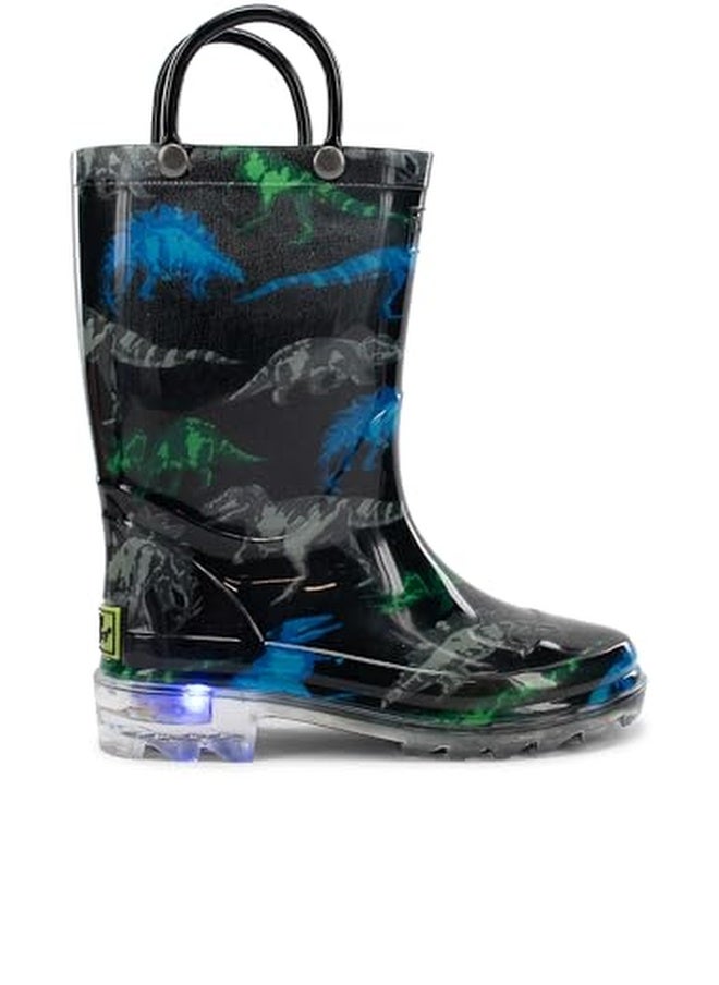 Western Chief Boys' Light-Up Waterproof Rain Boot, Dinosaur Friends 10 M US Toddler - Image 1
