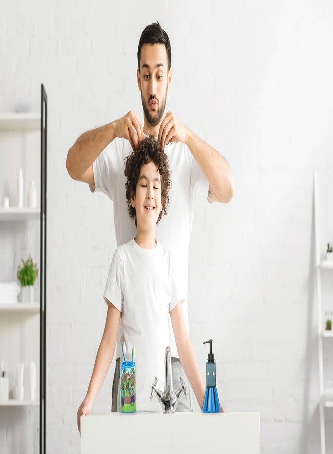 جاي فرانكو طقم جاي فرانكو ماينكرافت مكون من قطعتين - موزع صابون أزرق وكوب - إكسسوارات حمام للأطفال مصنوعة من الراتنج وتتميز بشخصية كريبر - Image 3