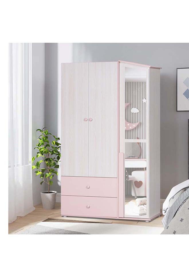 Home Box Anna 3-Door And 2-Drawers Wardrobe With Mirror 120x198.5x50 cm  - Image 1