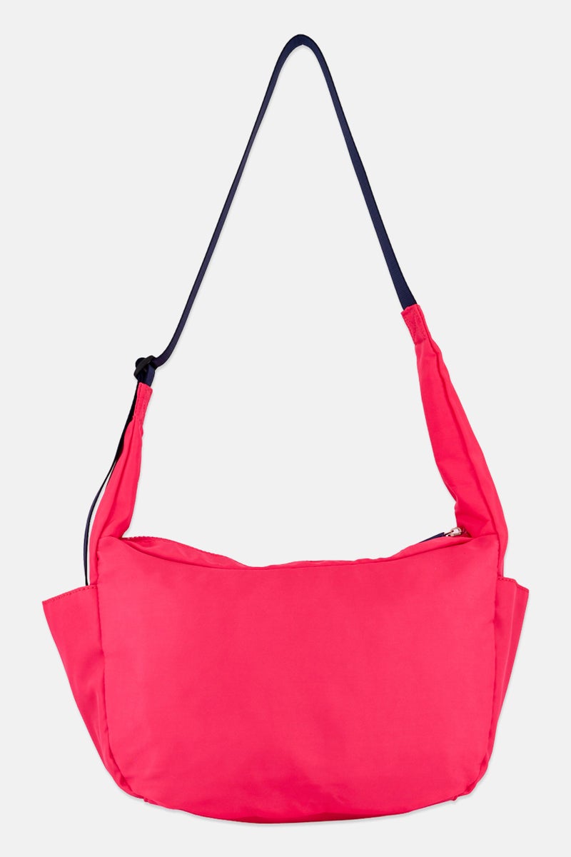 NAUTICA Women Textured Hobo Bag 21 H x 38 L x 15 W cm, Pink - Image 3