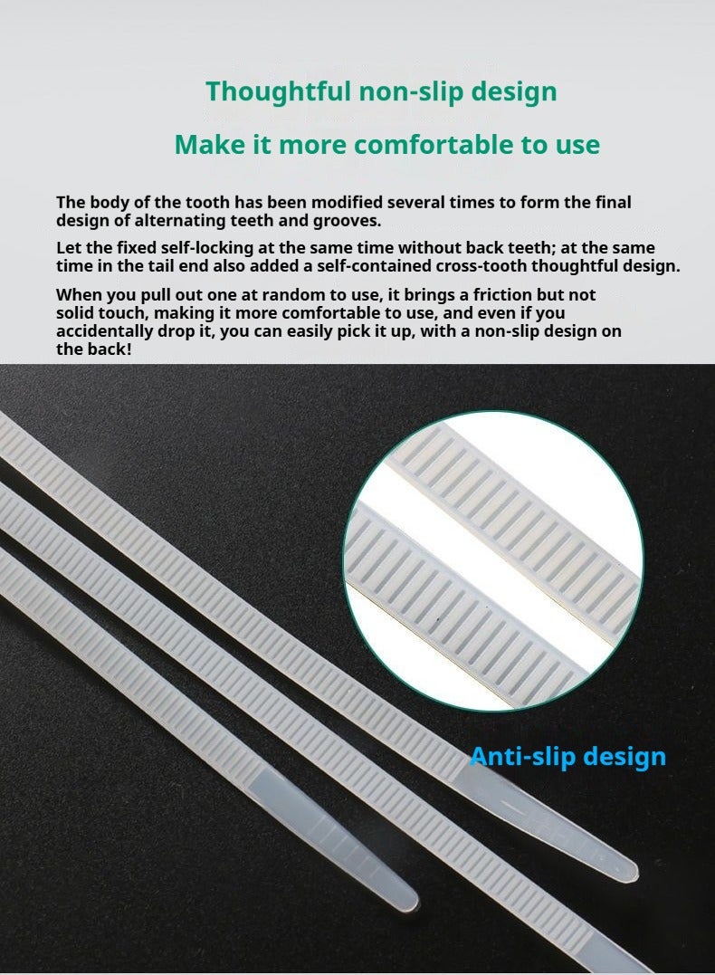 Loquat Self-Locking Nylon Cable Ties – 300 mm, 100 PCS – UV Resistant Heat Resistant Zip Ties For Indoor and Outdoor(White) - Image 4