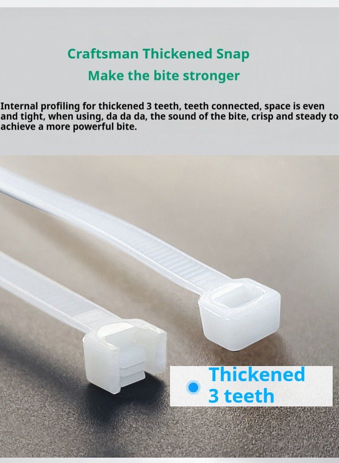 Loquat Self-Locking Nylon Cable Ties – 300 mm, 100 PCS – UV Resistant Heat Resistant Zip Ties For Indoor and Outdoor(White) - Image 2