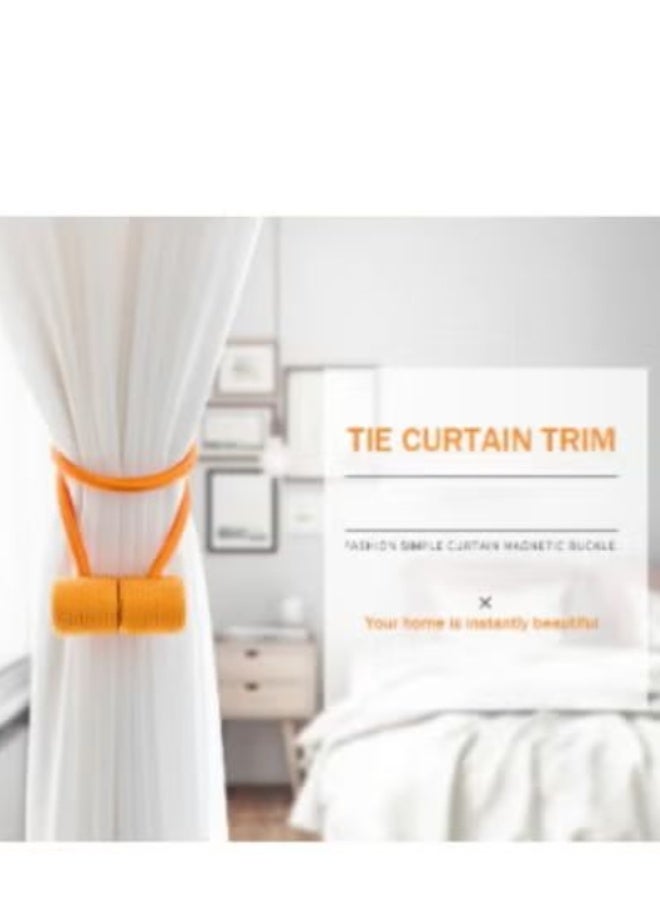 SYOSI Orange Magnetic Curtain Tie Backs (Soft Fabric Design)