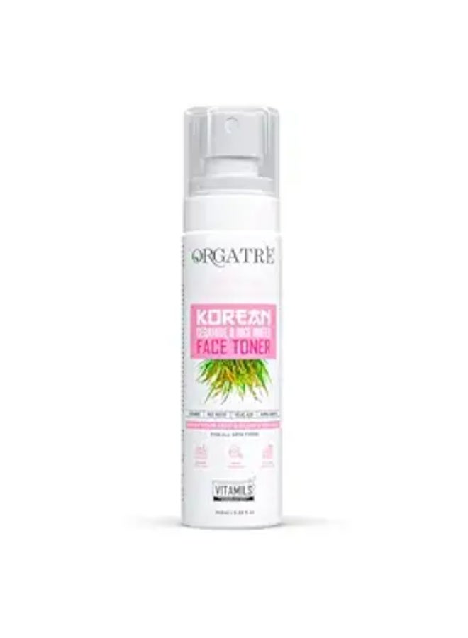 Orgatre Korean Ceramide & Rice Water Moisturizing Face Mist & Toner For Glowing Skin | Open pores Tightening | Men & Women 100ml - Image 1