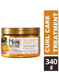 MAUI MOISTURE Maui Moisture Curl Quench + Coconut Oil Hydrating Curl Smoothie, Creamy Silicone-Free Styling Cream for Tight Curls, Braids, Twist-Outs & Wash & Go Styles, Vegan & Paraben-Free, 12 Ounce  - Image 2