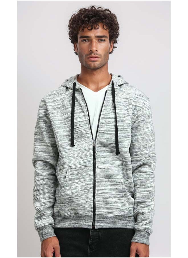 RAVIN Heather Black Fly Zipper Sweat Shirt  - Image 1